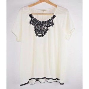 Ivory and Black blouse